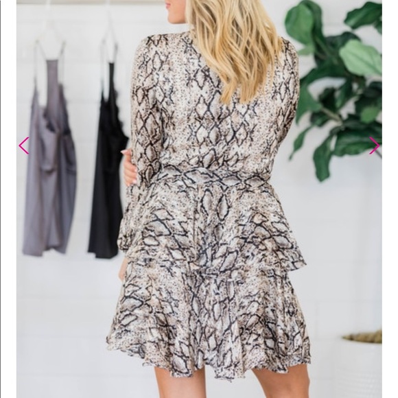 On My Way To You Beige Snakeskin Print Dress - Picture 7 of 8